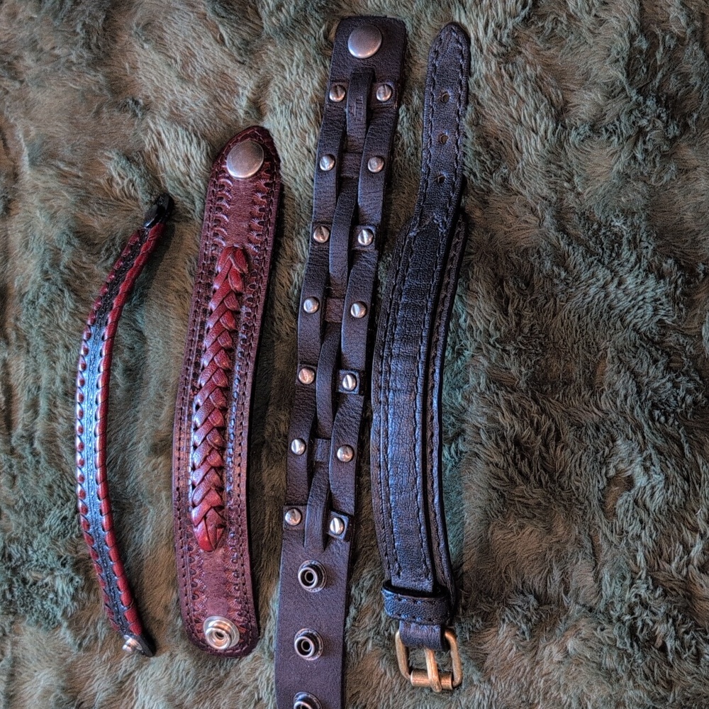 4 Leather Bracelets - image 1